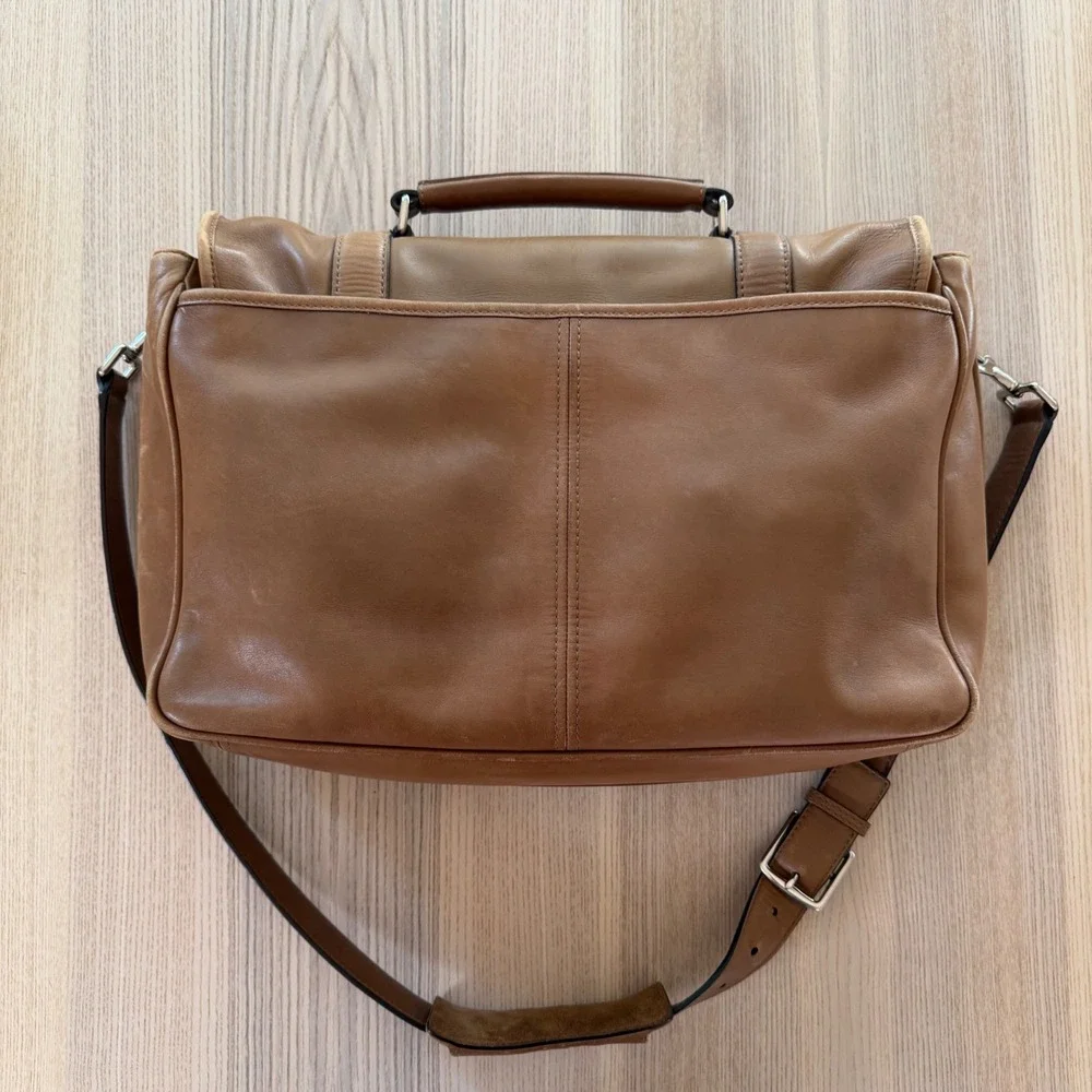 Coach‎ Thompson Briefcase Vintage Brown Leather Messenger Bag